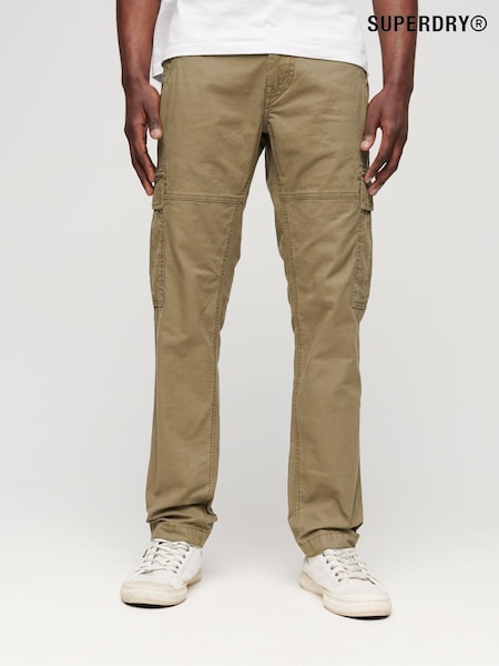 Khakigrün - Superdry Core Utility 100% Cotton Cargo Trousers (U06890) | 39 €