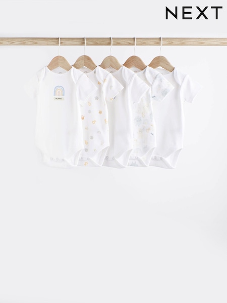 Bela - Short Sleeve 100% Cotton Baby Bodysuits 5 Pack (U06911) | € 14 - € 15