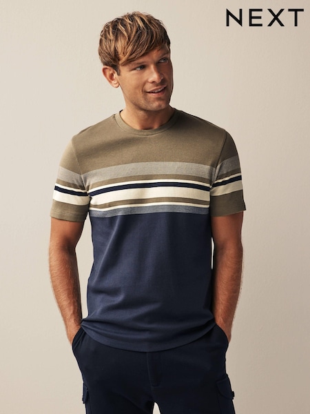Navy Blue/Neutral Block T-Shirt (U06975) | €10
