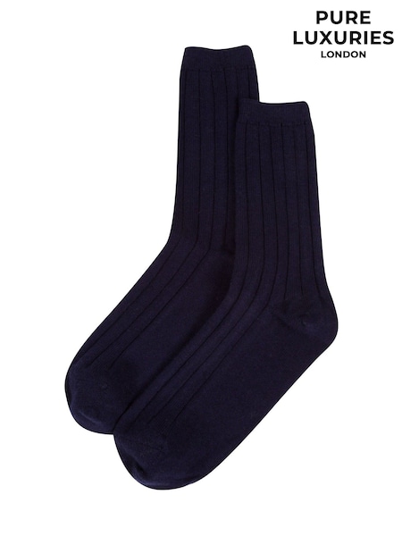 Pure Luxuries London Dalton Cashmere & Merino Wool Ribbed Socks (U08410) | AED204