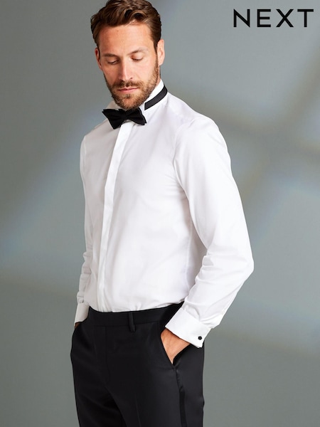 White Signature Wing Collar Shirt (U08515) | €15