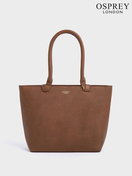 Brun - Osprey London Tan The Collier Leather Shoulder Tote Bag (U08694) | kr2 840