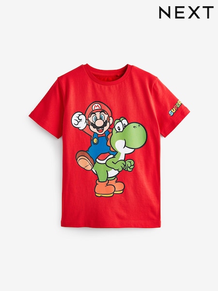rdeča - Mario Gaming 100% Cotton T-Shirt (3-16yrs) (U08968) | € 11 - € 14
