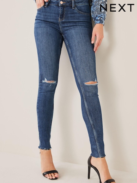 Dark Blue Ripped - Skinny Jeans (U09124) | 13 €