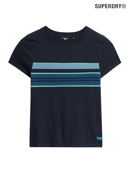 Superdry light blue Superdry Blue Vintage Stripe Crop T-Shirt (U09189) | 1,202 UAH