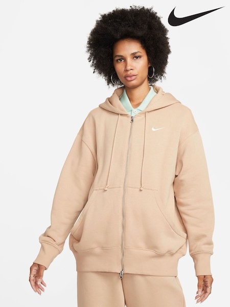 Nike Oversized Phoenix Fleece Mini Swoosh Full Zip Hoodie (U09408) | 271 LEI