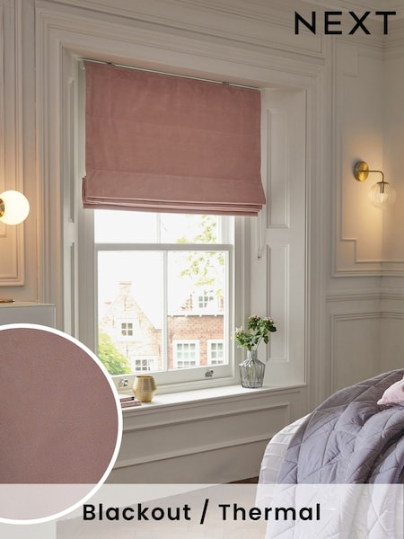 Pink Light Ready Made Blackout Matte Velvet Roman Blind (U09466) | €53 - €132
