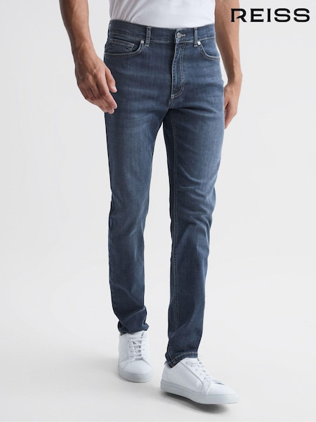 Reiss Washed Indigo James Jersey Slim Fit Washed Jeans (U09735) | €171