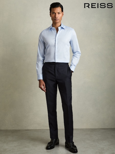 Reiss Blue Frontier Slim Fit Cotton Blend Shirt (U09749) | 585 zł