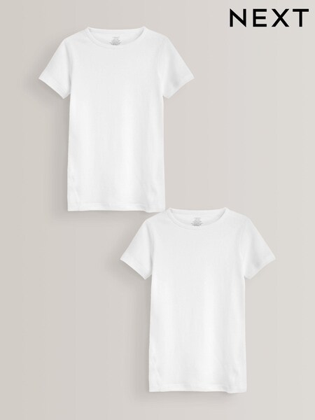 Weiß - Kind To Skin Short Sleeve Tops 2 Pack (9mths-12yrs) (U10013) | 6 € - 9 €