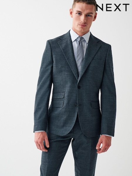Grey Wool Blend Textured Suit (U11132) | €11