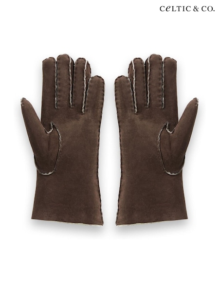 Коричневый - Celtic & Co. Black Sheepskin Gloves (U11226) | €103