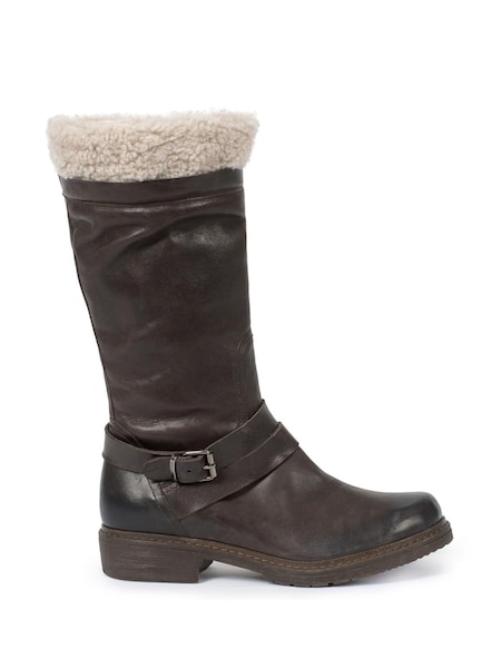 Celtic & Co. Brown Sheepskin Trim Cuff Long Boots (U11234) | €121