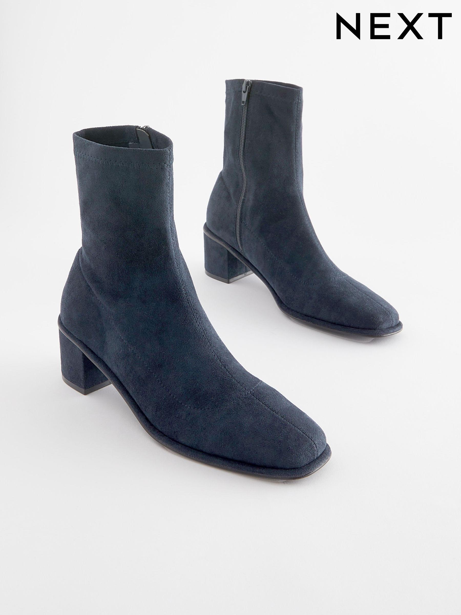 Navy sock ankle boots cheap