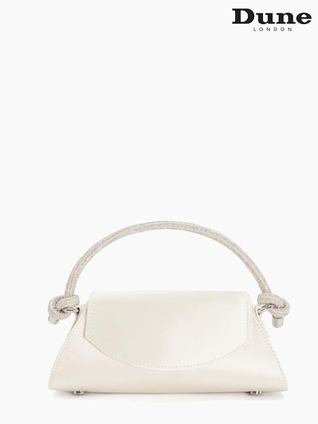 Dune London White Brynley Diamante Tubular Handbag (U11372) | € 148