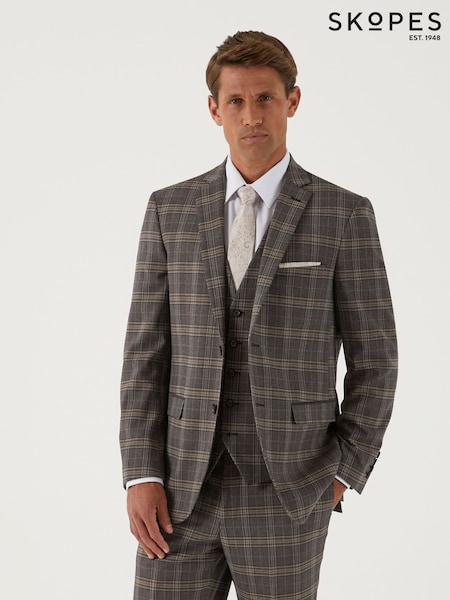 Skopes Brown Tailored Fit Ackley Check Suit (U11444) | €157