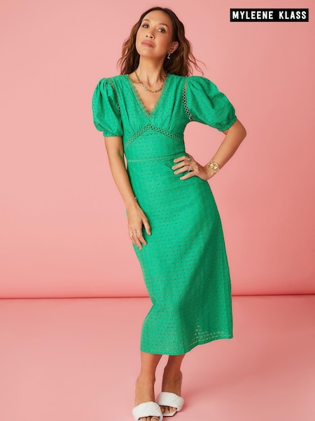 Myleene Klass Green Lace Midi Dress (U11729) | €35