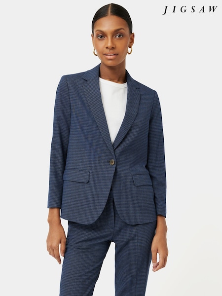 Jigsaw Blue Brook Check Jacket (U11832) | €140