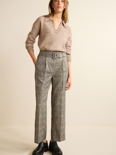 Check Tailored Straight Trousers (U11976) | €14