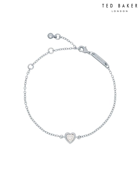 Ted Baker Silver Tone HANSAA: Crystal Heart Adjustable Bracelet (U12189) | €43