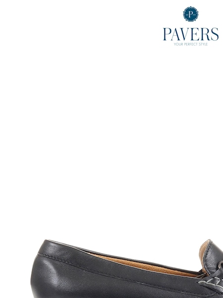 Pavers Black Leather Snaffle Loafers (U12223) | € 35