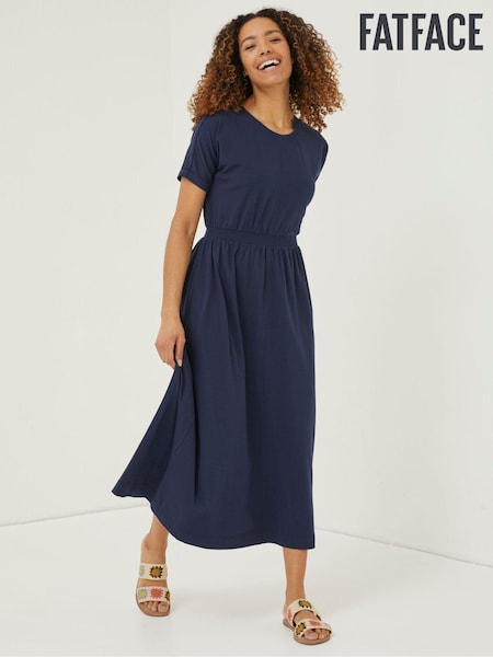 FatFace Blue Navi Jersey Midi Dress (U12366) | €35