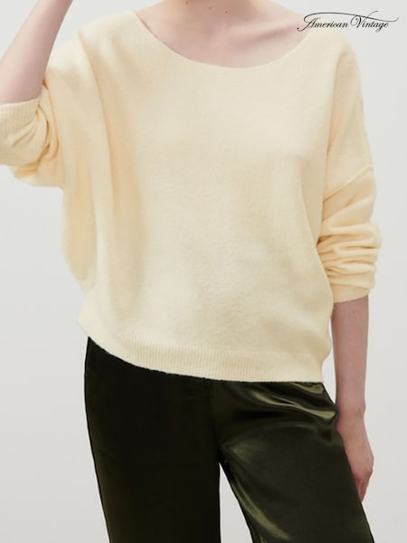 שמנת - American Vintage Relaxed Slouchy Knitted Jumper (U12582) | ‏553‏₪