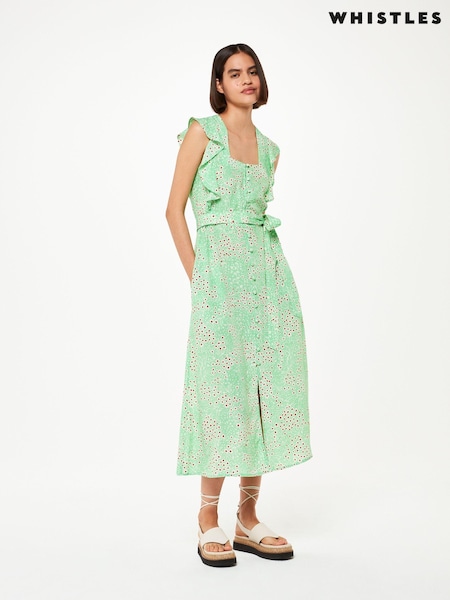 Whistles Green Sophie Daisy Meadow Midi Dress (U12788) | €66