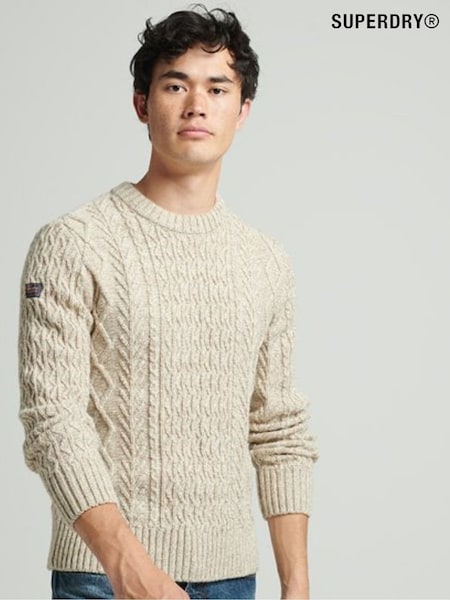 Superdry Natural Jacob Cable Crew Jumper (U13654) | R$ 545