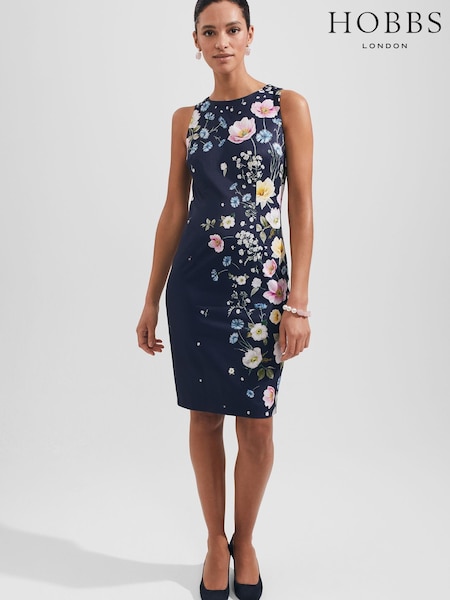 Hobbs Blue Moira Dress (U13920) | €89