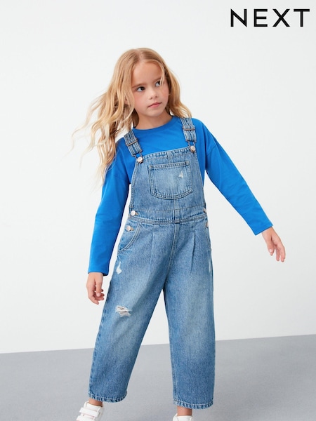 دنيم أزرق متوسط - Mom 100% Cotton Dungarees (3-16yrs) (U14110) | ‏88 د.إ.‏ - ‏ 106‏ د.إ.