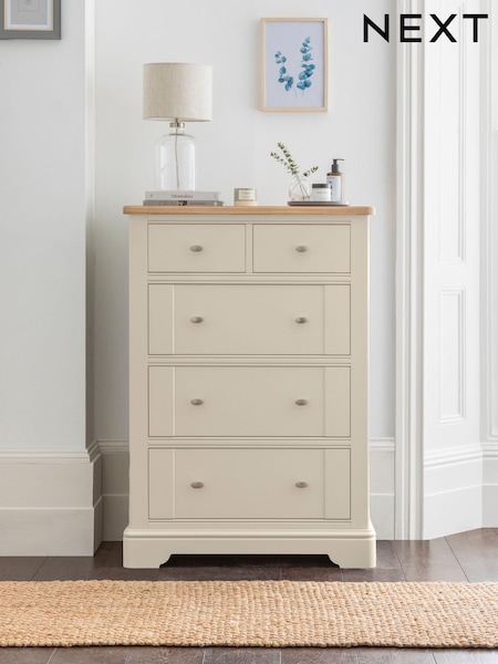 Stone Hampton Painted Oak Collection 5 Drawer Tall Chest of Drawers (U14177) | €950