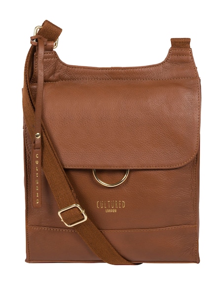 Cultured London Covent Leather Cross-Body Dark 100% Cotton Bag (U15219) | €57