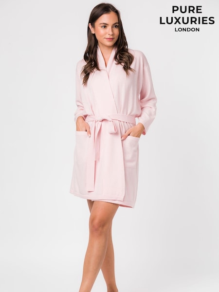 Rosa rubor - Pure Luxuries London Hallbeck Cashmere & Merino Wool Dressing Gown (U15245) | 233 €