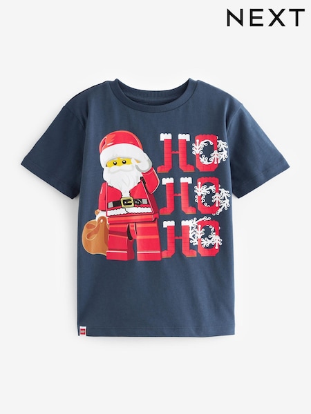 Navy Blue Lego Christmas Short Sleeve T-Shirt (2-14yrs) (U15345) | € 7 - € 10