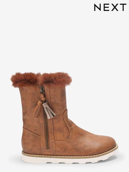 Tan Brown Standard Fit (F) Thermal Thinsulate™ Lined Boots (U17126) | €15.50 - €19