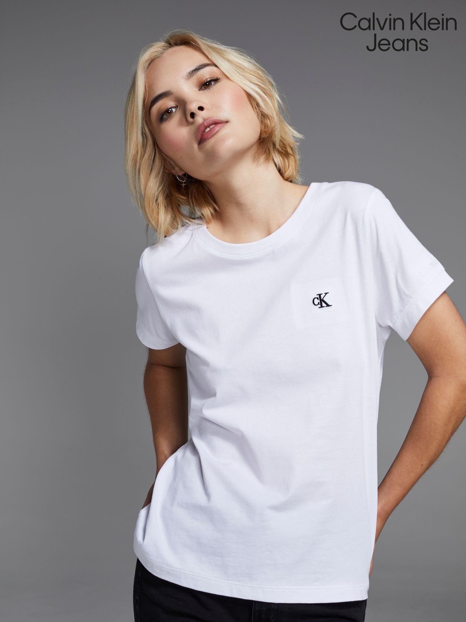 Ladies white calvin klein t shirt new arrivals