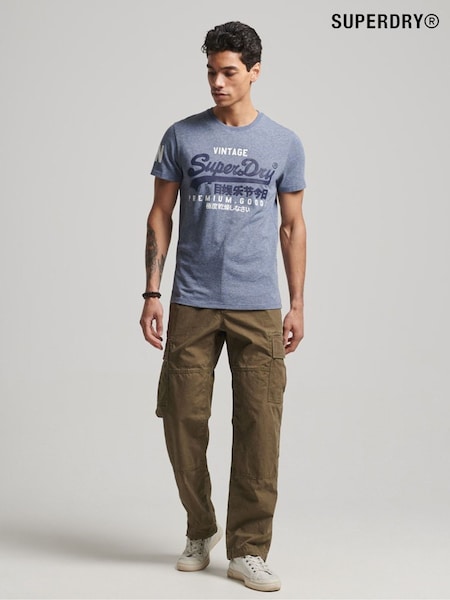 Tois Blue Grit - Superdry Cotton Blend Vintage Logo T-Shirt (U19147) | € 39