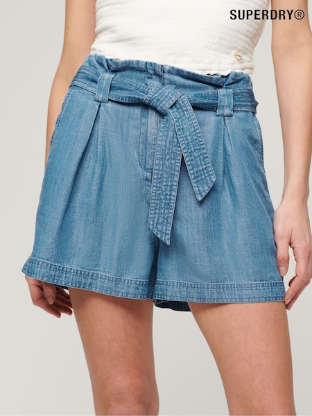 Синий - Superdry Vintage Paperbag Shorts (U19343) | €26