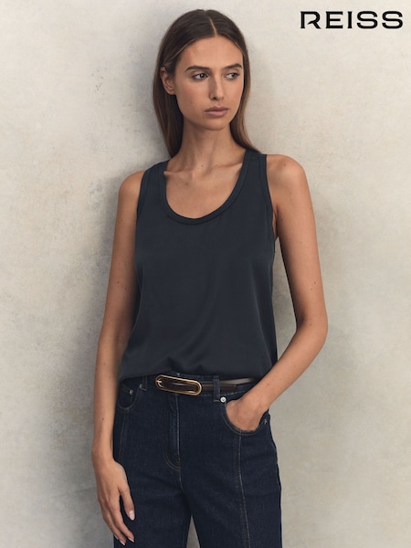 Reiss Navy Riley Silk Front Vest (U19727) | €120