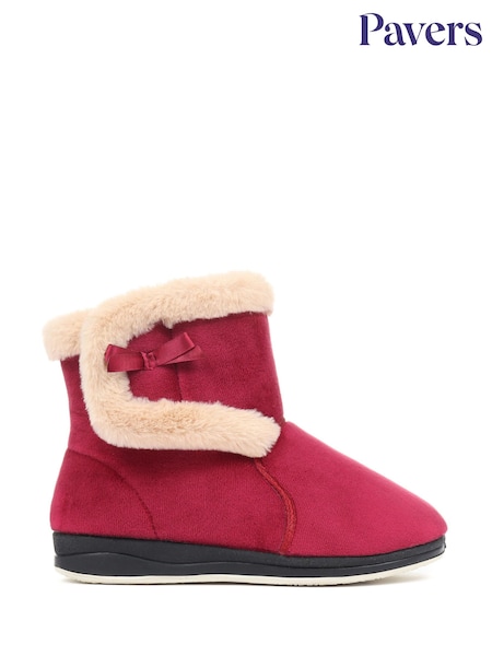 Pavers Burhundy Pavers Black Wide Fit Slipper Boots (U20030) | 1,682 UAH