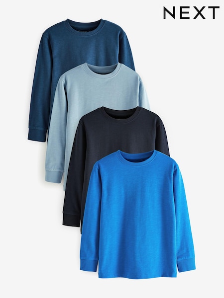 Blau - Long Sleeve Cosy T-Shirts 4 Pack (3-16yrs) (U20492) | 28 € - 37 €