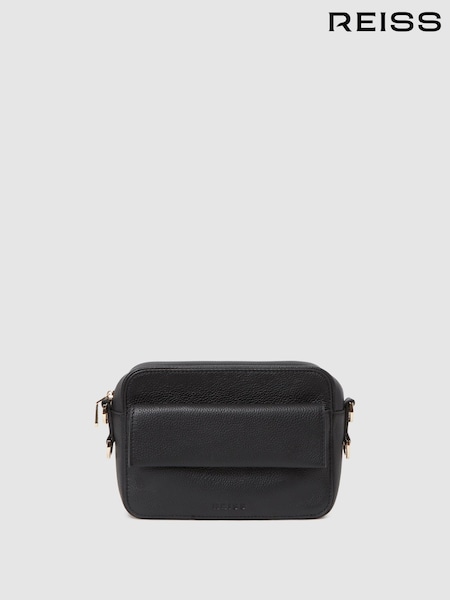 Reiss Black Cleo Leather Crossbody Camera Bag (U20603) | €195
