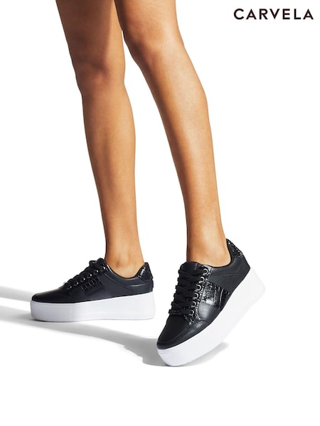 Negru - Carvela Jive Lace-Up Trainers (U20799) | 663 LEI