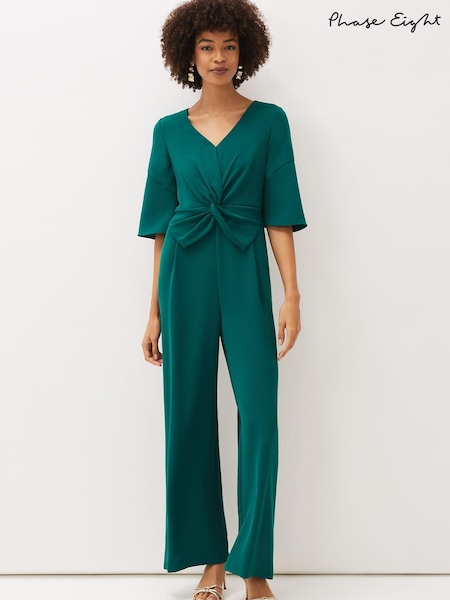 Phase Eight Green Layla Bow Jumpsuit (U20867) | €79