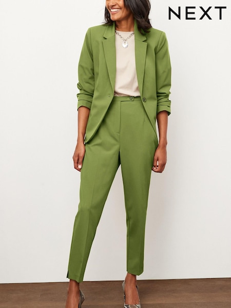 Vert kaki - Pantalon slim ajusté taile haute (U20919) | € 9