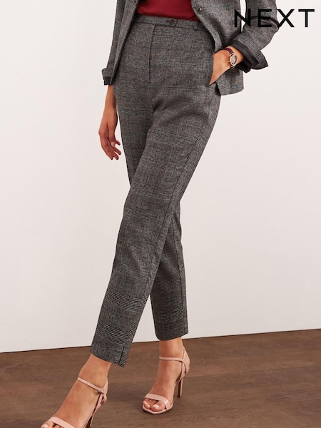 Grau kariert - Tailored High Waisted Slim Leg Trousers (U20922) | 20 €