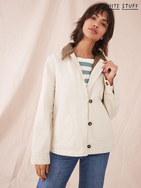 White Stuff Natural Harlow Borg Jacket (U22316) | €39