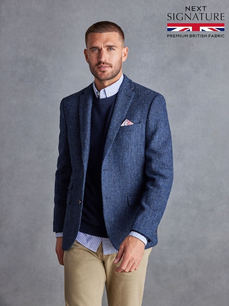 Blue Signature Harris Tweed British Wool Blazer (U22650) | €262