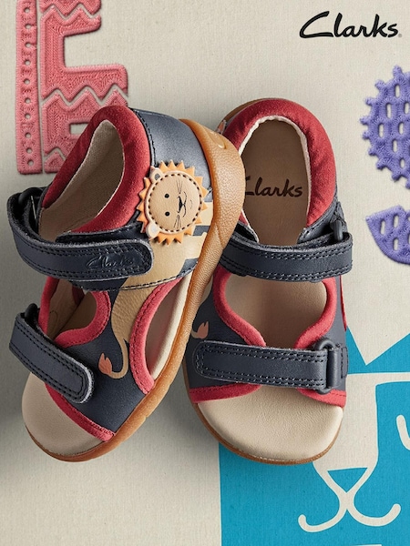 Clarks Zora Jungle Multi Fit Toddler Sandals (U22685) | 283 LEI